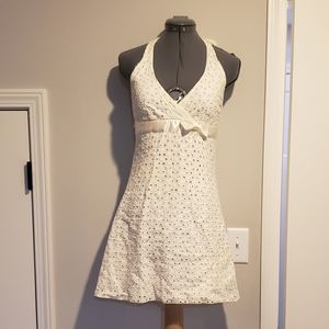 White eyelet lace dress